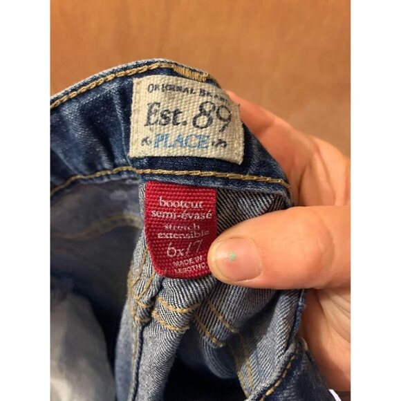 Childrens Place Bootcut Denim Blue Jeans Size 6X/7 Girls - Picture 3 of 5